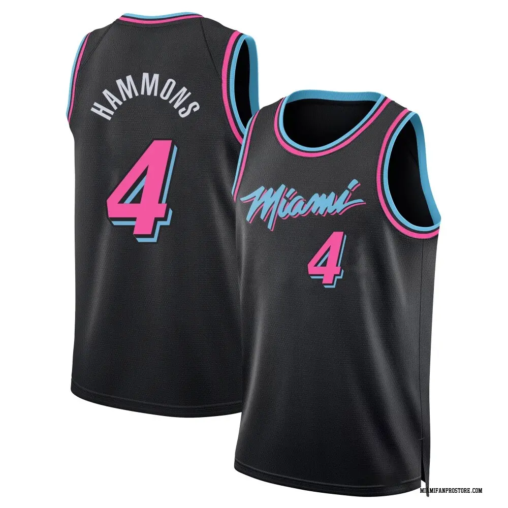 Miami Heat Men's A.J. Hammons Black Swingman 2025/26 City Edition Jersey