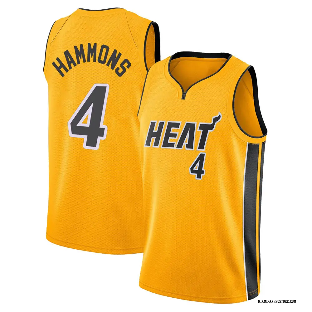 Miami Heat Men's A.J. Hammons Gold Swingman 2020/21 Jersey - Earned Edition