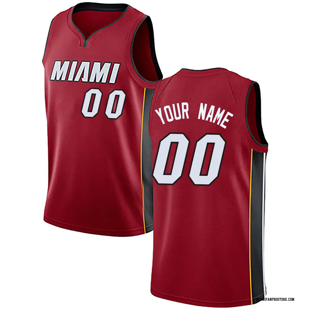 Miami Heat Men's Custom Red Swingman Jersey - Statement Edition