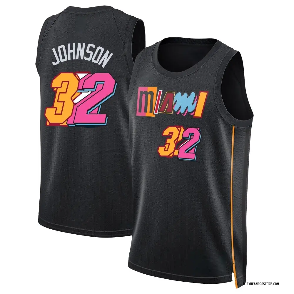 Miami Heat Men's Keshad Johnson Black Swingman 2021/22 City Edition Jersey