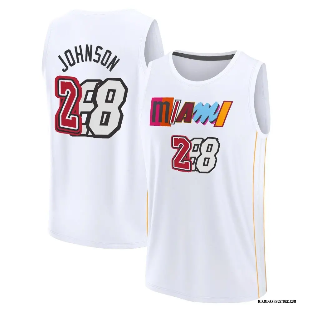 Miami Heat Men's Keshad Johnson White Fast Break 2022/23 City Edition Jersey