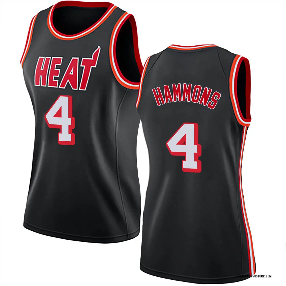 Miami Heat Women's A.J. Hammons Black Swingman Fashion Hardwood Classics Jersey