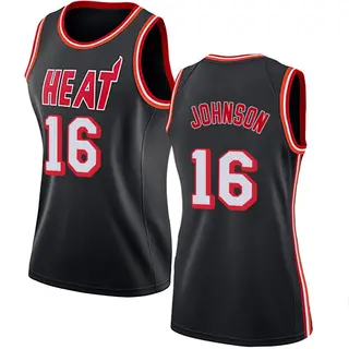 Miami Heat Women's Keshad Johnson Black Swingman Fashion Hardwood Classics Jersey