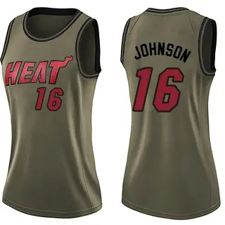 Miami Heat Women's Keshad Johnson Green Swingman Salute to Service Jersey