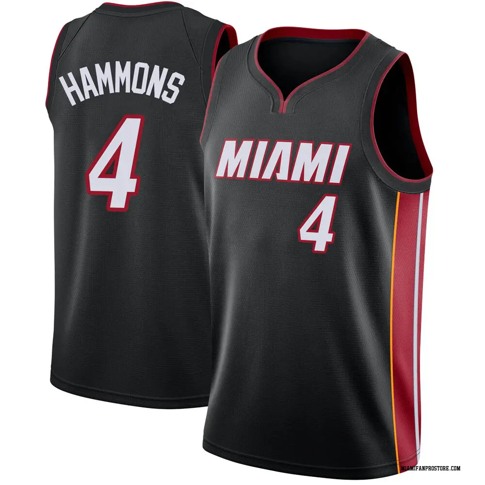 Miami Heat Youth A.J. Hammons Black Swingman Jersey - Icon Edition