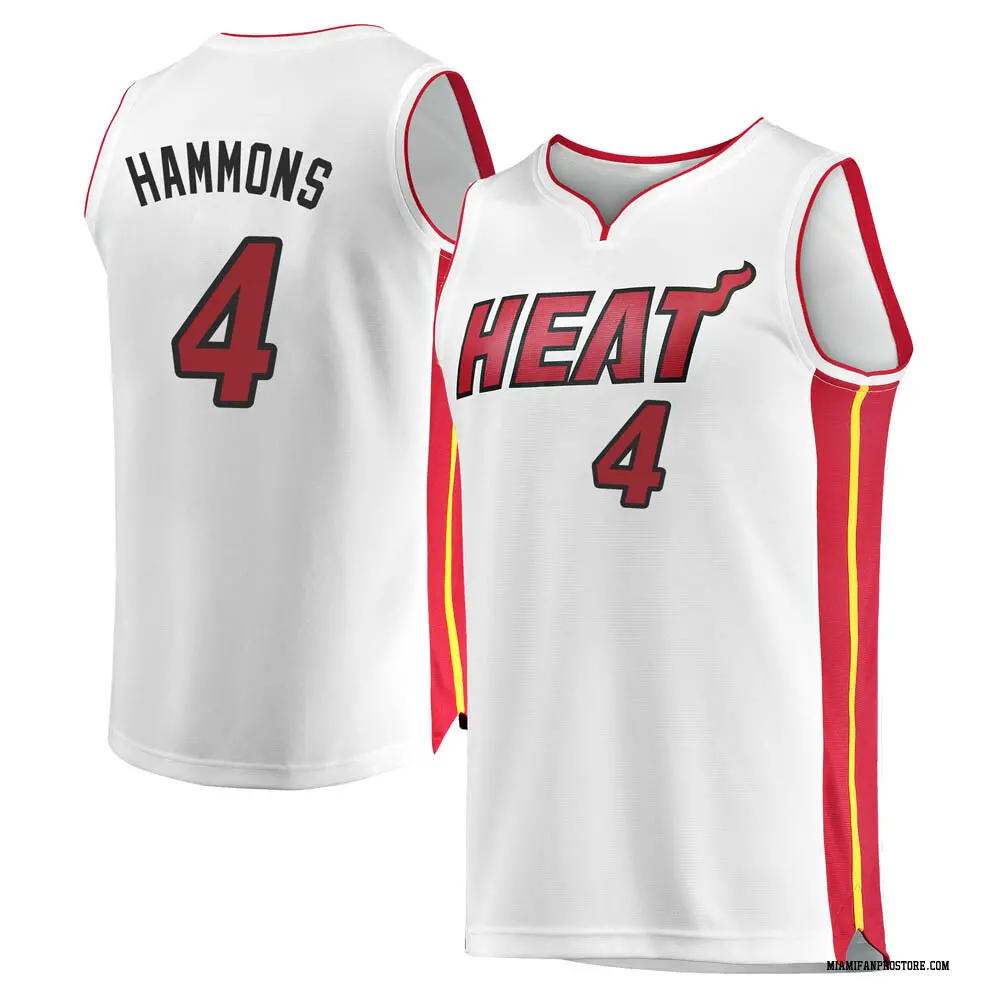 Miami Heat Youth A.J. Hammons White Fast Break Jersey - Association Edition